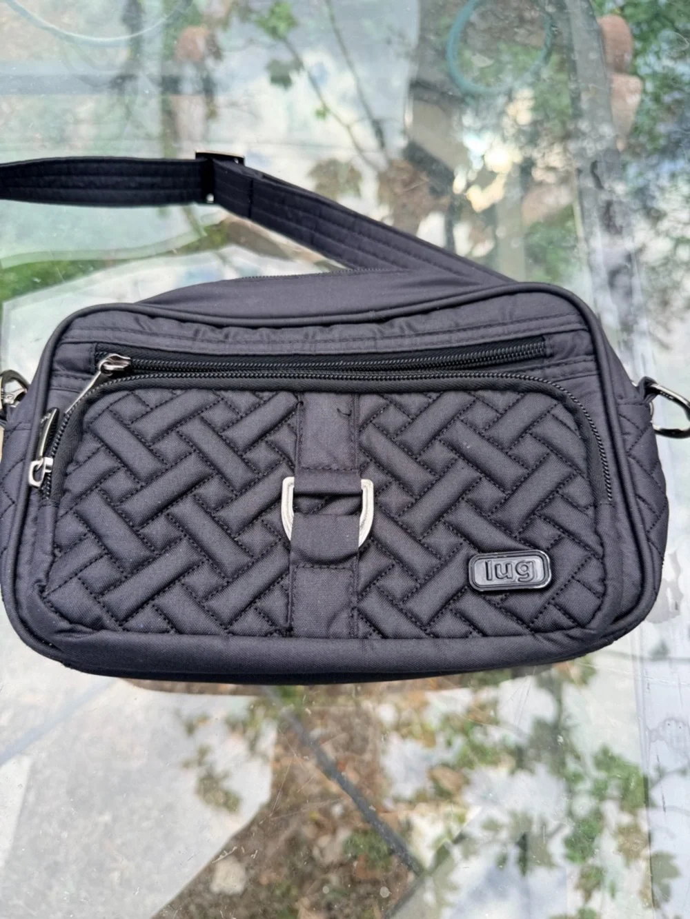 Lug Quilted Crossbody Bag Black‎ Travel Organizer Lightweight Carousel